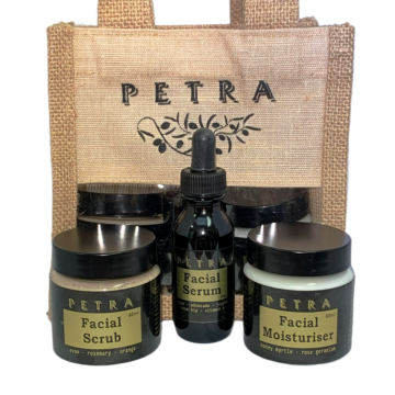 Petra EVOO Face Skincare 3-Pack<br> Scrub, Serum & Moisturiser<br> Gift Bag GREAT BUY!