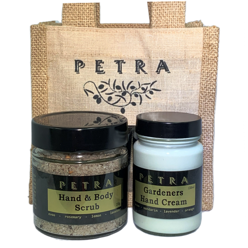 Hand Skin Saver Gift Bag <br/>Hand Body Scrub & <br/>Gardeners Hand Cream