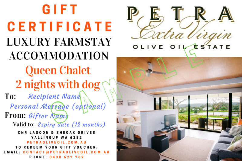 Petra Accommodation Gift Certificate QUEEN CHALET w dog
