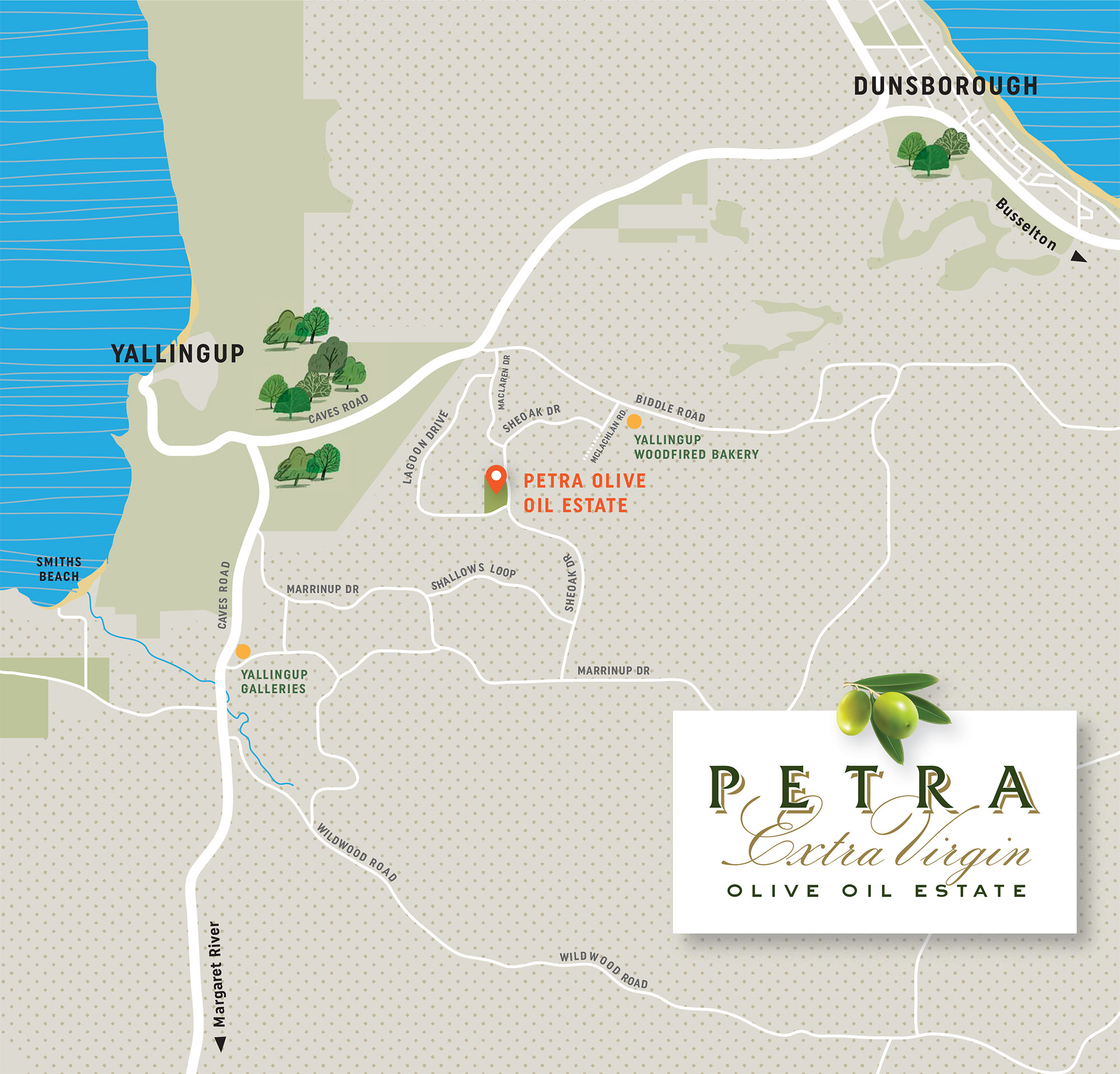 Petra Extra Virgin Olive Oil Estate Location Map