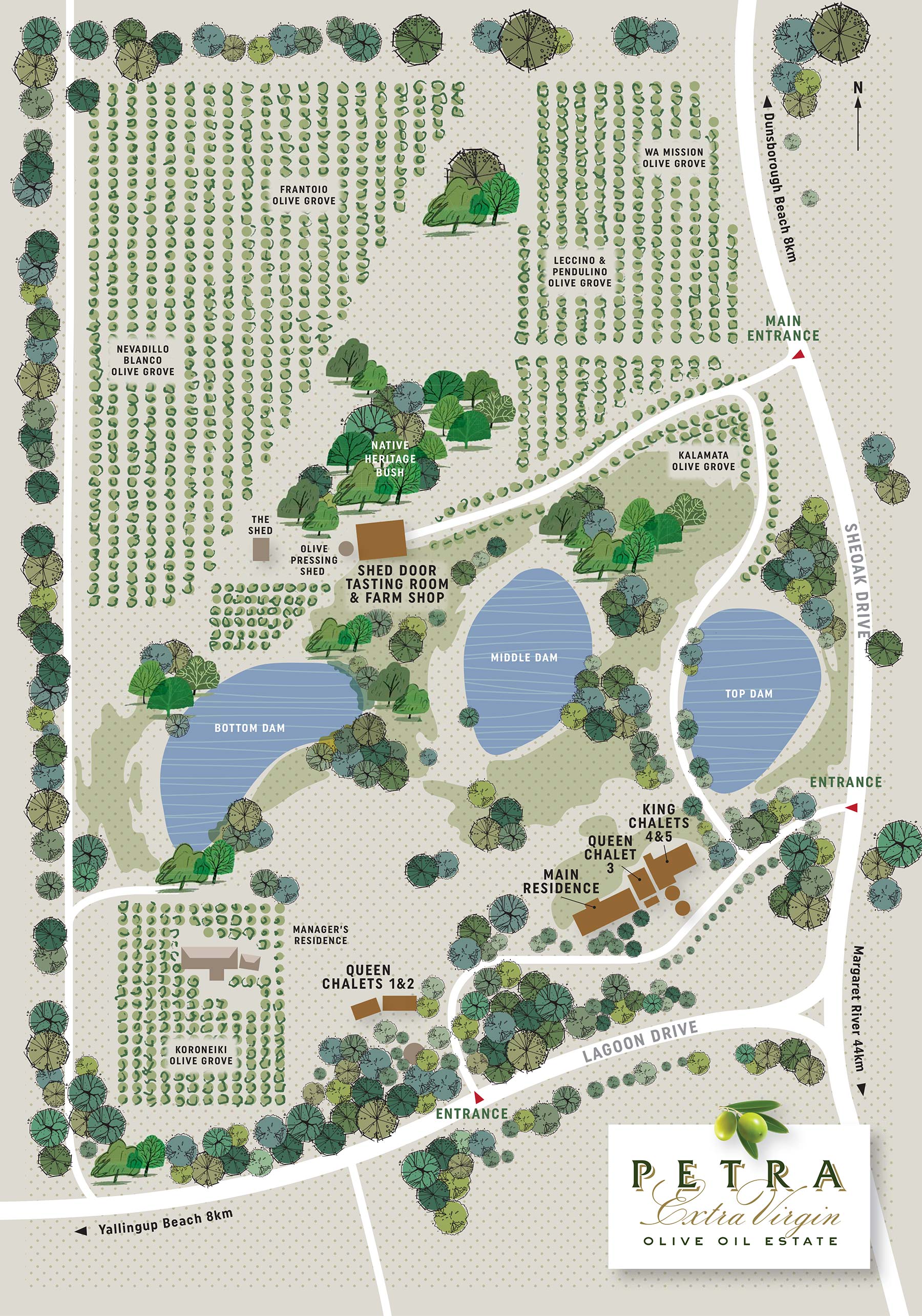 Petra Extra Virgin Olive Oil Estate Map