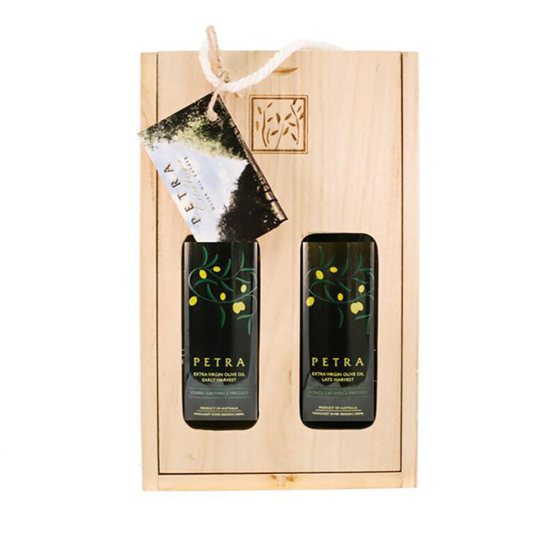 Petra Wood Gift Box Early Harvest & Late Harvest 500ml